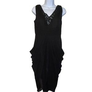 The Cambridge Collection Black Sequin Body Con Evening Dress